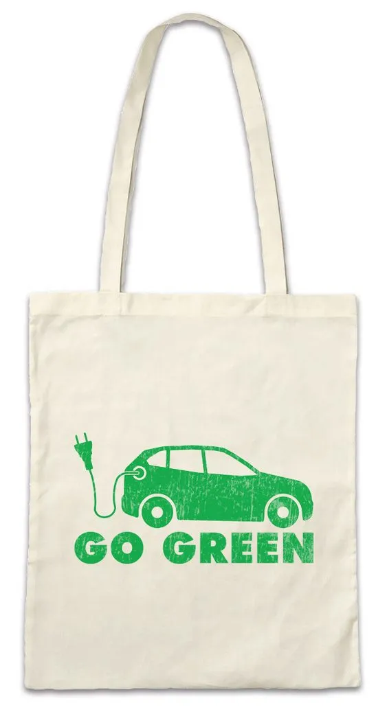 Urban Backwoods Beuteltasche BEV Go Green Stofftasche Elektroauto Fun BEV PHEV Plug In Plug-In (1-tlg), Elektro Auto Battery Akku