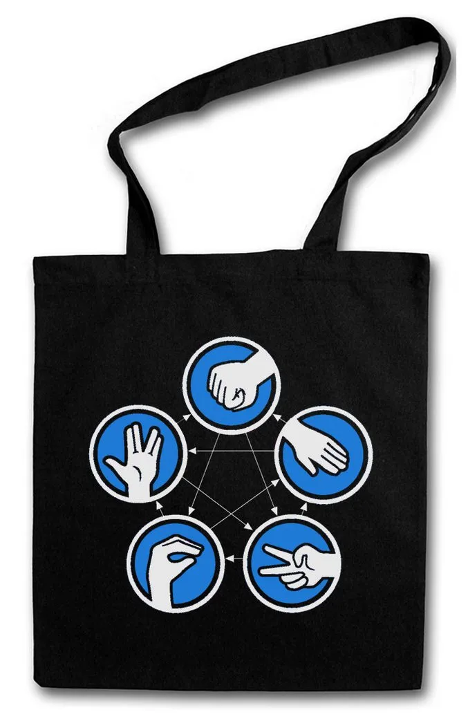 Urban Backwoods Beuteltasche Big Black Paper & Rock Stofftasche Sheldon Papier TBBT Stein Schere (1-tlg), Big Cooper Bang Nerd