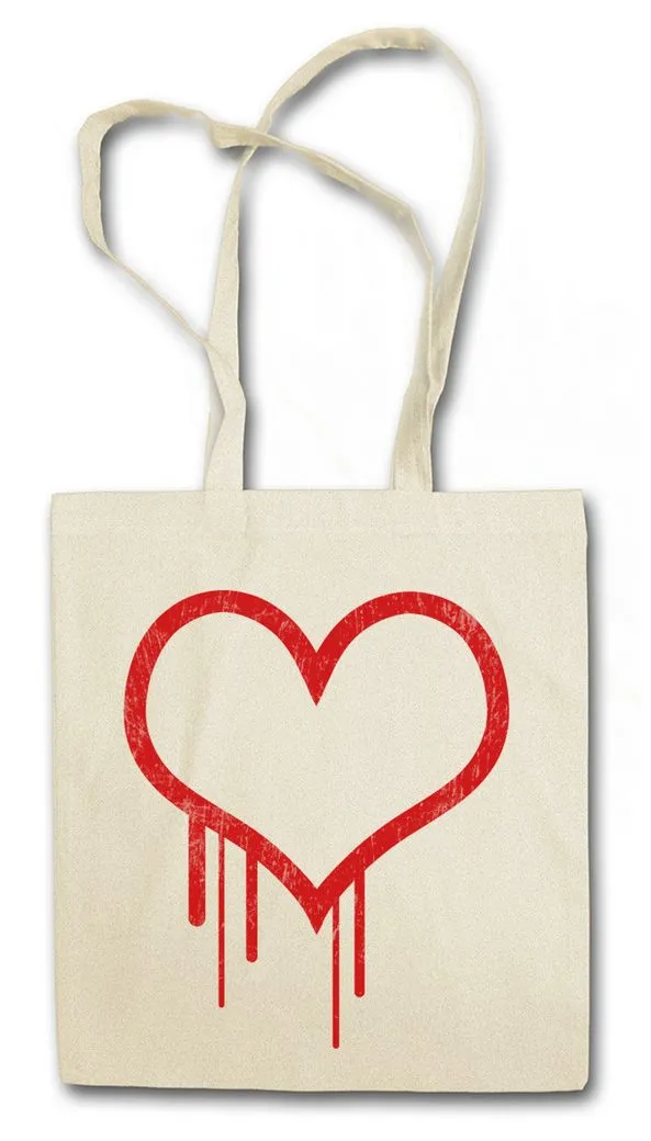 Urban Backwoods Beuteltasche Bleeding Heart I Stofftasche Blutendes Bloody Herz Herzen Hearts Blut (1-tlg), Valentine Valentinstag Tattoo Love