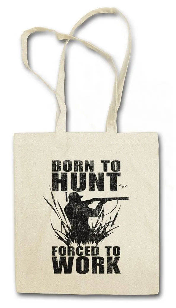 Urban Backwoods Beuteltasche Born To Hunt Stofftasche Hirsch Reh Jagd Jäger Bär Geweih Deer Bear (1-tlg), Fun Hunt Antlers Hunter