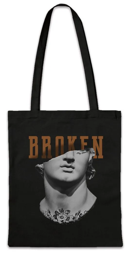 Urban Backwoods Beuteltasche Broken David Stofftasche Art Kunst Tattoo Statue Classic Michelangelo (1-tlg), Streetart Fashion Industrial Look