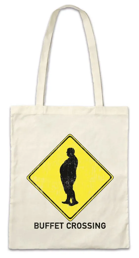 Urban Backwoods Beuteltasche Buffet Crossing Sign Stofftasche Dick Dicker Stolz Übergewicht Chubby (1-tlg), Pride Fat Large Big