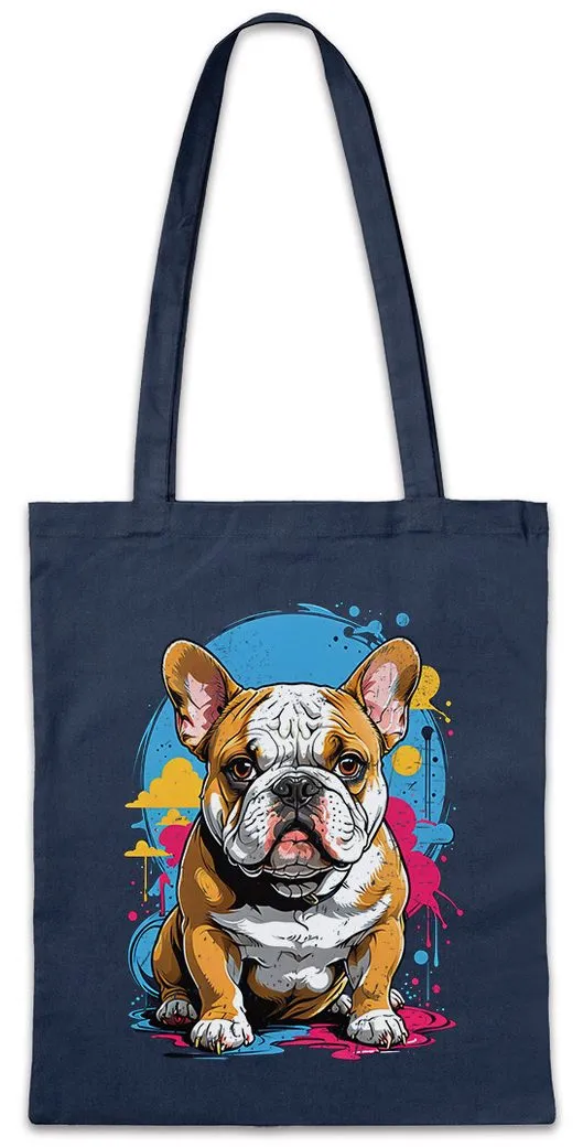 Urban Backwoods Beuteltasche Bulldog Art Stofftasche Bulldogge British Dog Hund Bull Dogge American (1-tlg), English French Love Englische