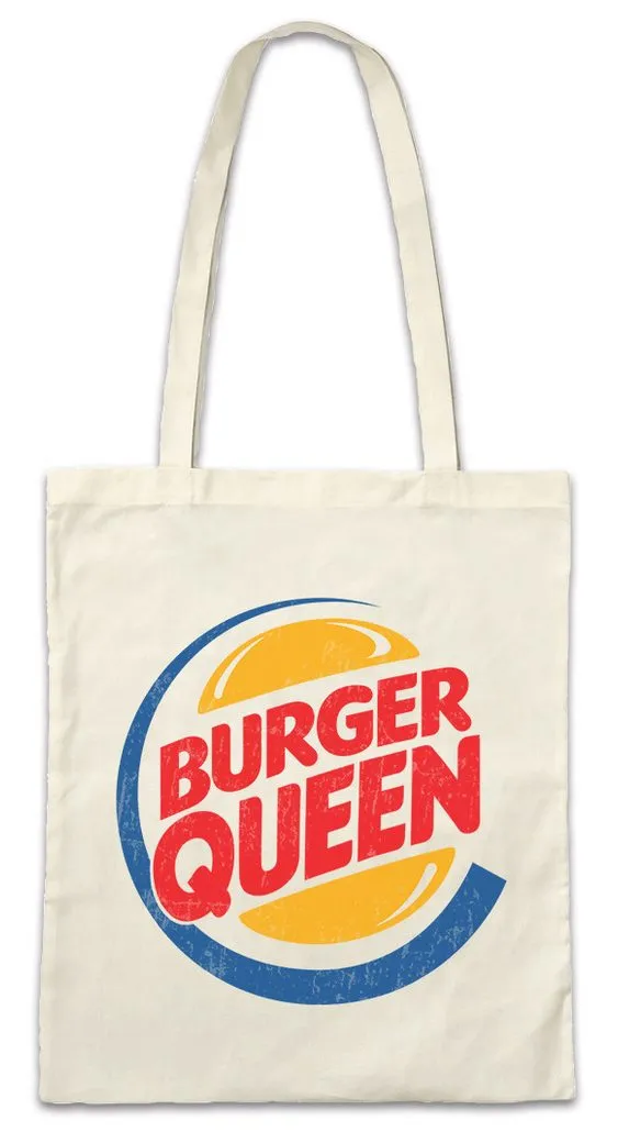 Urban Backwoods Beuteltasche Burger Queen Stofftasche Fast Food Hamburger Restaurant Girl Viral Fan (1-tlg), USA Chubby Woman Diner