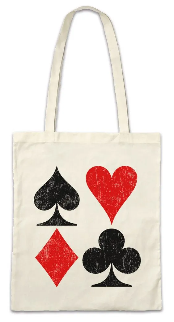 Urban Backwoods Beuteltasche Card Symbols Stofftasche Ace Spades Poker Casino Karten Pik Ass Las (1-tlg), Vegas Oldschool Ace