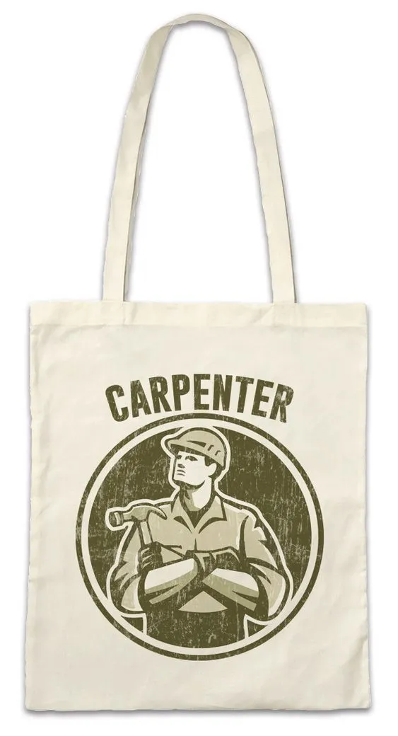 Urban Backwoods Beuteltasche Carpenter I Stofftasche Schreiner Meister Handwerk Schreinerei (1-tlg), Zimmermann Zunft Hammer Säge
