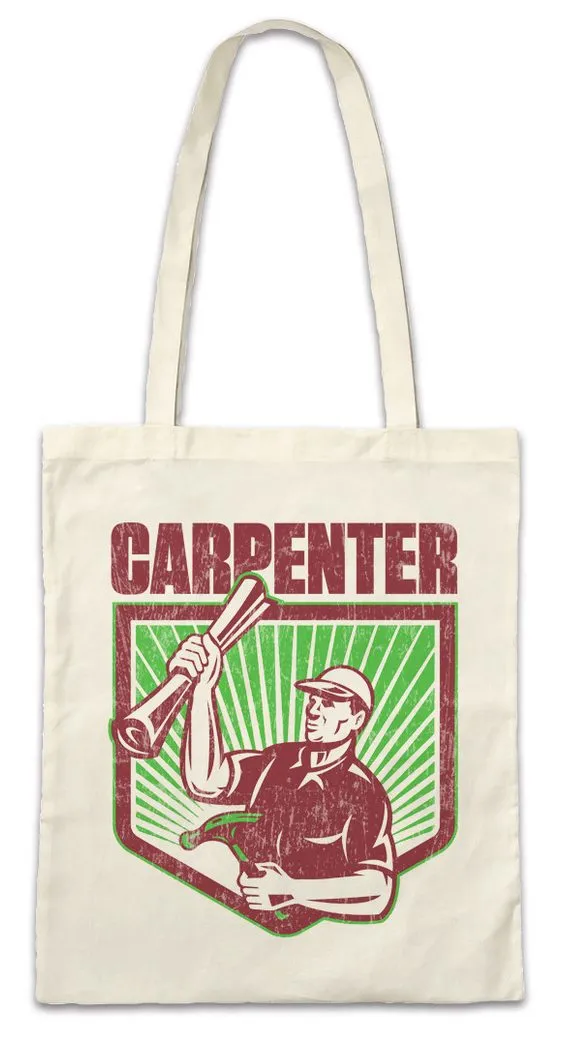 Urban Backwoods Beuteltasche Carpenter III Stofftasche Schreiner Meister Handwerk Schreinerei (1-tlg), Zimmermann Zunft Hammer Säge