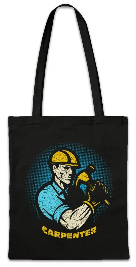 Urban Backwoods Beuteltasche Carpenter Stofftasche Schreiner Meister Handwerk Schreinerei (1-tlg), Zimmermann Zunft Hammer Säge