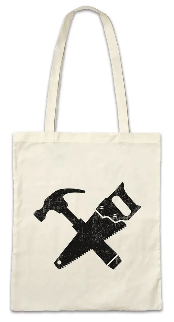 Urban Backwoods Beuteltasche Carpenter Tools Stofftasche Schreiner Meister Handwerk Schreinerei (1-tlg), Zimmermann Zunft Hammer Säge