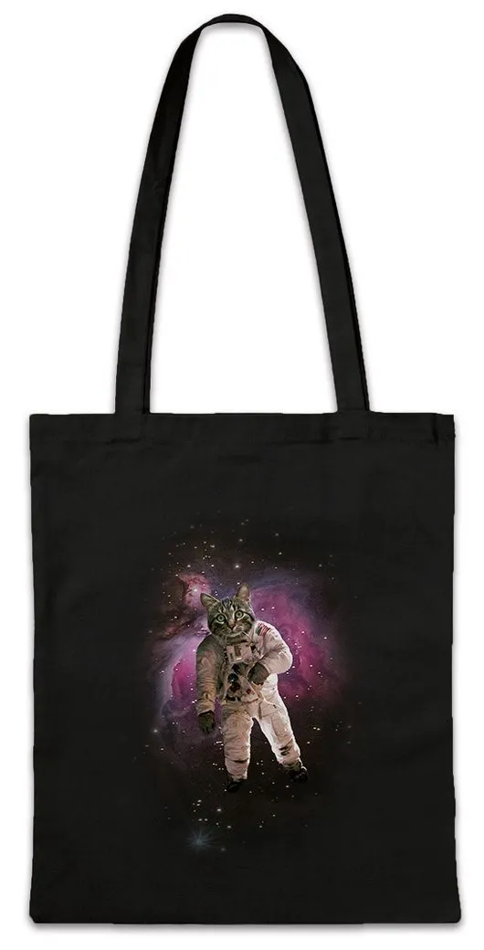 Urban Backwoods Beuteltasche Cat Astronaut Stofftasche Katze Kitty Kitten Space Station Weltraum (1-tlg), Universum Kosmaonaut Raumfahrt Cosmonaut