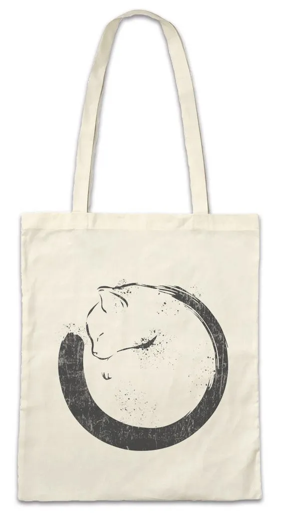 Urban Backwoods Beuteltasche Cat Circle Stofftasche Meow Kitty Kitten Cats Katze Katzen Liebe Love (1-tlg), Addicted Süchtig Sucht Addiction