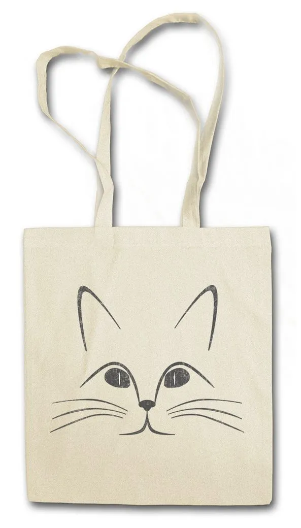 Urban Backwoods Beuteltasche Cat Face Stofftasche Cats Katzen Katze Addicted Lover Kitty Kitten (1-tlg), Liebhaber Süchtig Sucht Addiction