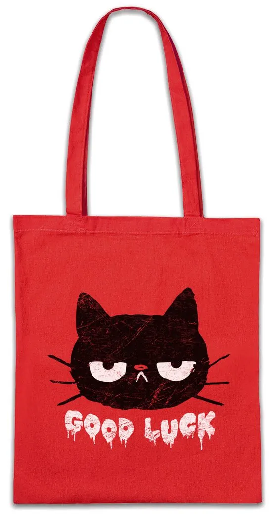 Urban Backwoods Beuteltasche Cat Good Luck Stofftasche Cat Katze Liebe Cats Katzen Fun Sucht (1-tlg), Süchtig Love Grumpy Chat