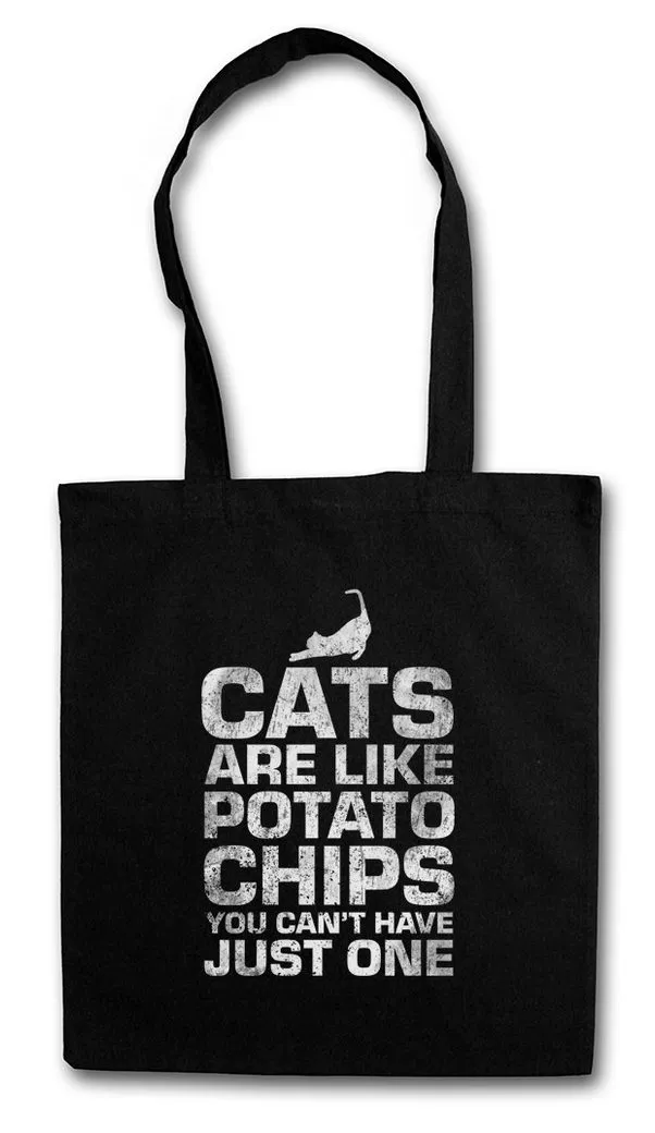 Urban Backwoods Beuteltasche Cats Are Like Potato Chips Stofftasche You Can't Have Just One Cat (1-tlg), Katze Katzen Kitty Kitten