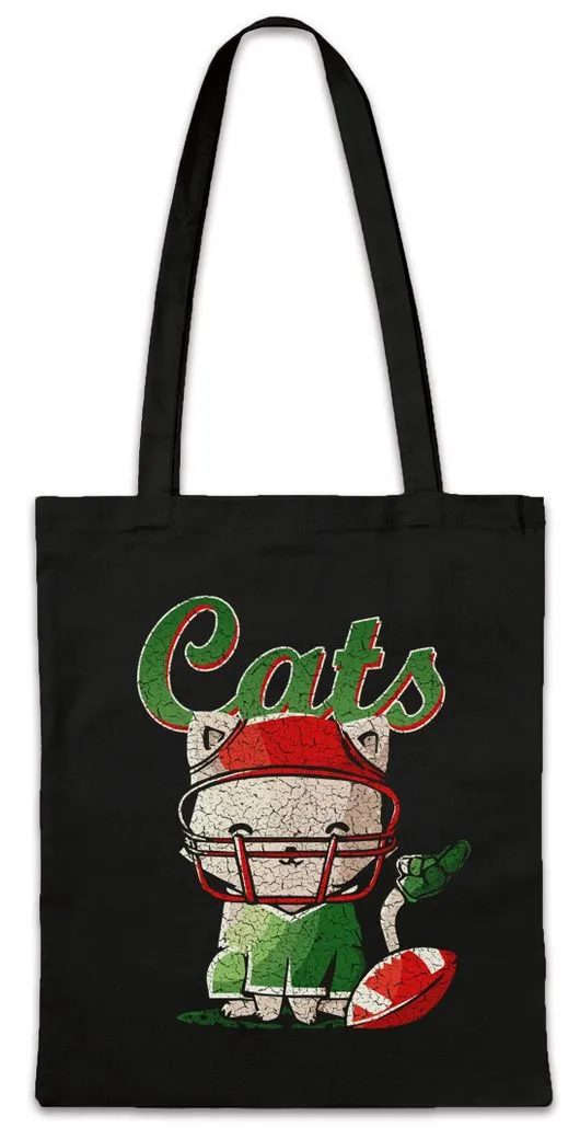 Urban Backwoods Beuteltasche Cats Football Stofftasche Katzen Kätzchen Kater Katze American Sport (1-tlg), Cat Friend Kitty Team
