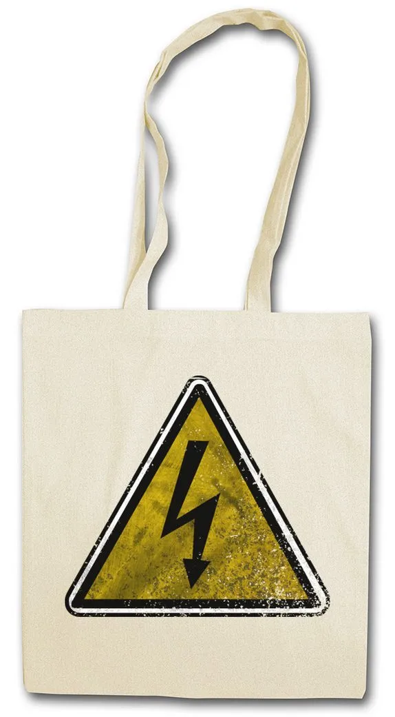 Urban Backwoods Beuteltasche Caution High Voltage Vintage Logo Sign Stofftasche Hochspannung AC/DC (1-tlg), Achtung Warnschild Elektriker