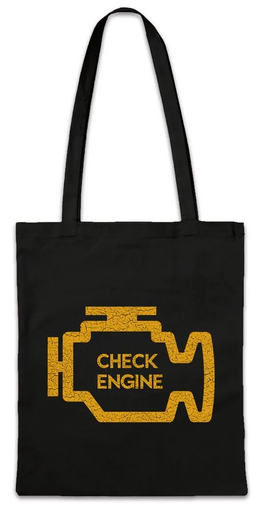 Urban Backwoods Beuteltasche Check Engine Stofftasche Race Racing car Driver Racer Biker Fahrer (1-tlg), Petrol Head Motor Engine