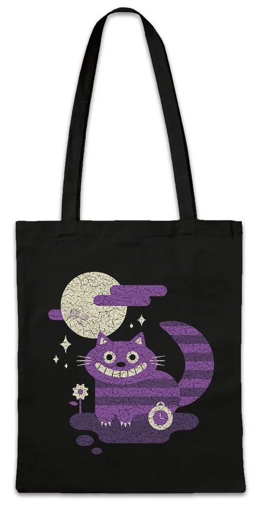 Urban Backwoods Beuteltasche Cheshire Cat Stofftasche Alice Cat im Cats in Katze Wonderland Kult (1-tlg), Wunderland Adventures Abenteuer Serie