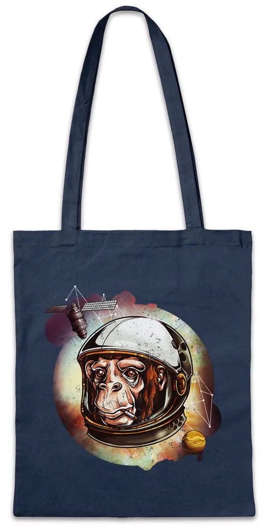 Urban Backwoods Beuteltasche Chimp Astronaut Stofftasche Raumfahrt Cosmonaut Affe Schimpanse Love (1-tlg), Weltraum Cosmos Kosmos Planeten