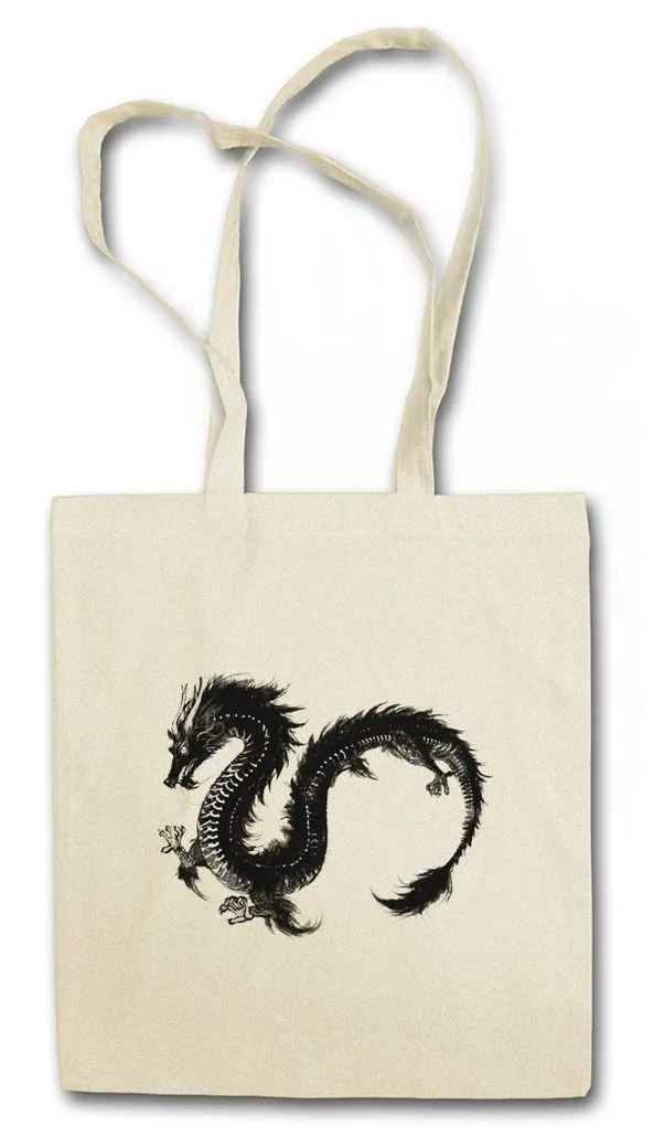 Urban Backwoods Beuteltasche Chinese Dragon III Stofftasche Drache Fantasy Dungeons Tattoo Dragons (1-tlg), Drachen Monster Asia Japanese