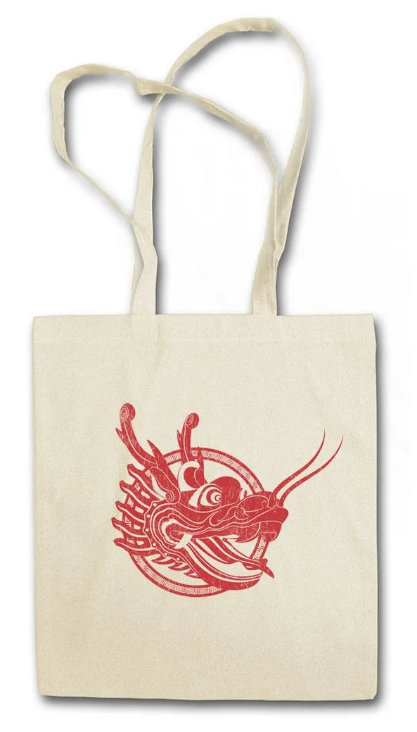 Urban Backwoods Beuteltasche Chinese Tattoo Dragon Head Stofftasche Ink Blood Asia Drache Oldschool (1-tlg), Art Artist Studio Rockabilly