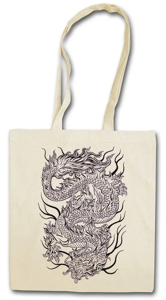 Urban Backwoods Beuteltasche Chinese Tattoo Dragon III Stofftasche China Drache Art Asien Asia (1-tlg), Oldschool Mafia Mob Chinesisch