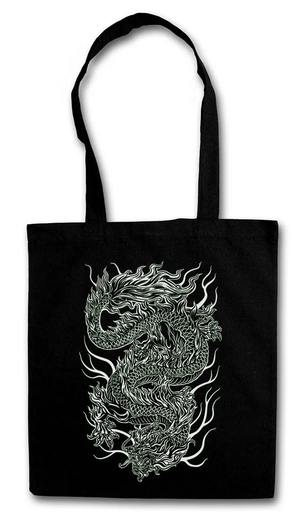 Urban Backwoods Beuteltasche Chinese Tattoo Dragon Stofftasche Asia Drache Flash Arttist Art (1-tlg), Oldschool Studio Rockabilly Ink