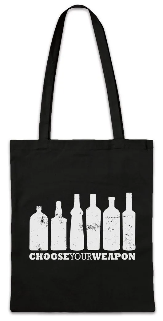 Urban Backwoods Beuteltasche Choose Your Weapons II Stofftasche Bottle Flaschen Alkohol Bier Wein (1-tlg), Whisky Whiskey Wodka Gin