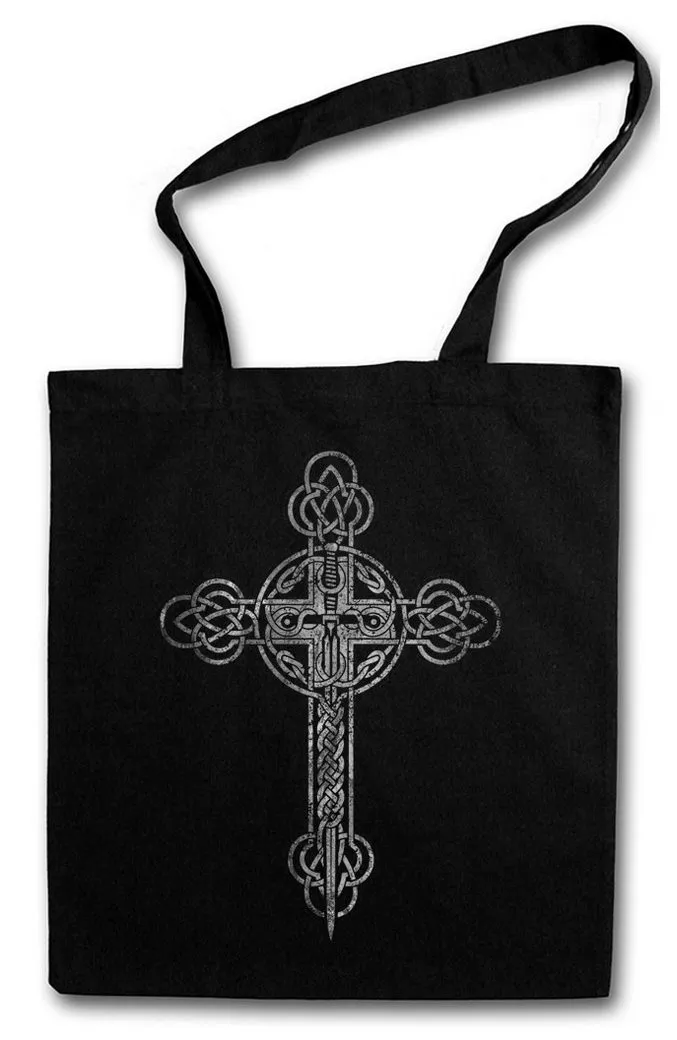 Urban Backwoods Beuteltasche Christian Cross III Stofftasche Celtic Kelten Keltenkreuz Christliches (1-tlg), Kreuz Jesus Messiah Messias