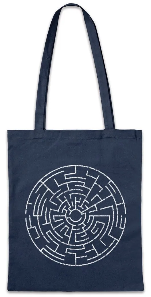 Urban Backwoods Beuteltasche Circle Maze VI Stofftasche Labyrinth Esoterik Mystik Spirale Hypnose (1-tlg), Hypnotiseur Magie Magier Zauberer