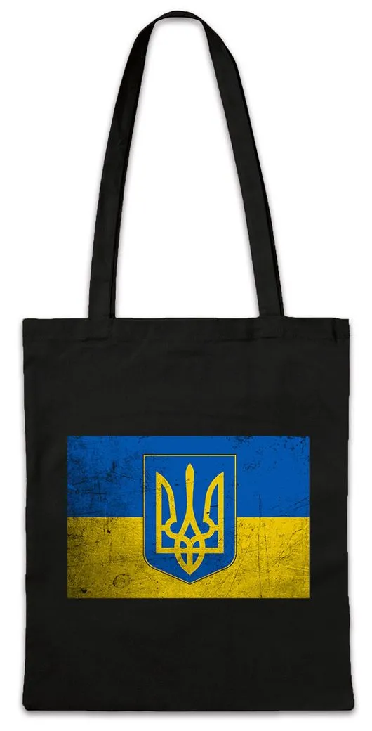 Urban Backwoods Beuteltasche Classic Ukraine Flag Stofftasche Against War Widerstand Fahne Faust (1-tlg), Gegen Krieg Frieden Peace