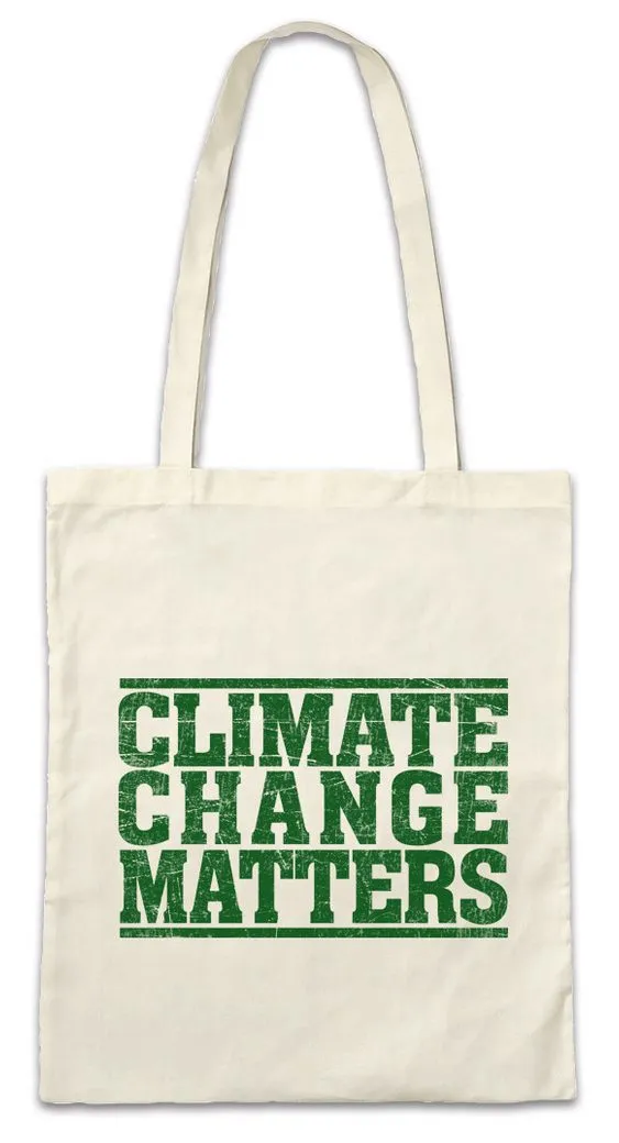 Urban Backwoods Beuteltasche Climate Change Matters Stofftasche Umweltschutz Save The World Green (1-tlg), Energy Animal Welfare Protect