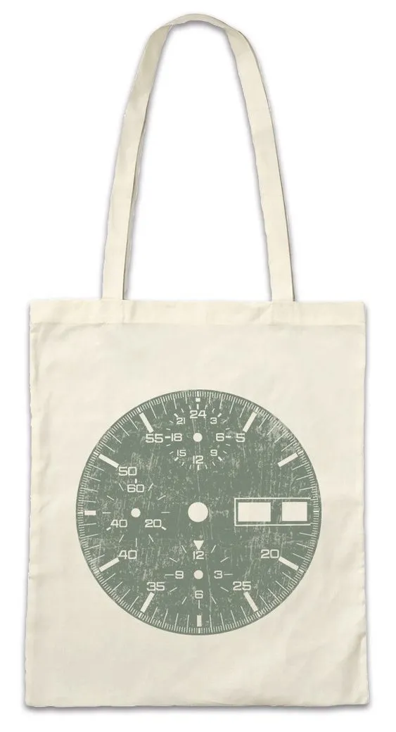 Urban Backwoods Beuteltasche Clock-Face II Stofftasche Uhr Uhrmacher Clockwork Uhren Uhrwerk Clock (1-tlg), Watch Sammler Mechaniker Mechanik