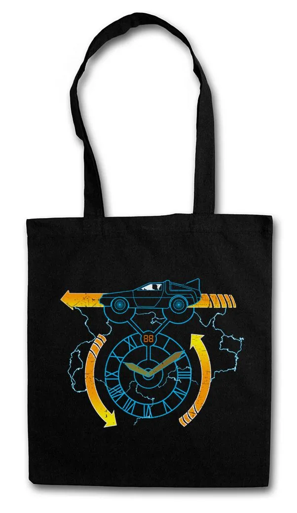 Urban Backwoods Beuteltasche Clocktower 88 Miles Stofftasche Zurück Eighties In McFly Die Back Car (1-tlg), Time To The Zukunft