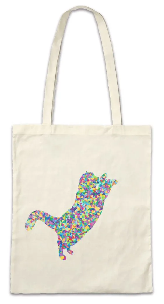 Urban Backwoods Beuteltasche Colored Cat I Stofftasche Katze Katzen Cats Kitty Kitten Toon Cartoon (1-tlg), Comic Look Farben Party