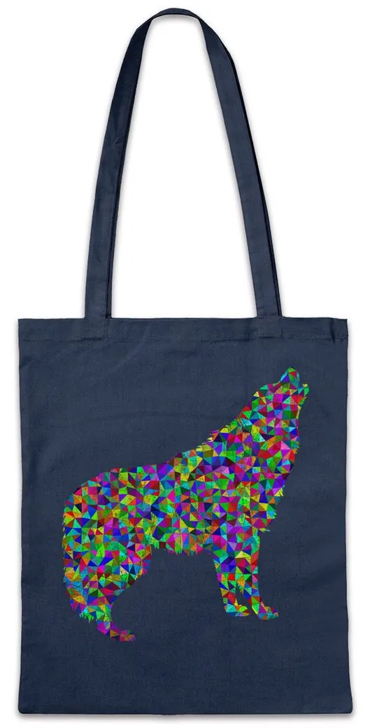 Urban Backwoods Beuteltasche Colored Wolf Stofftasche Wolves Wolfsrudel Wölfe Toon Cartoon Comic (1-tlg), Look Farben Party Disko