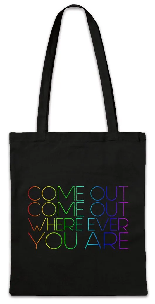 Urban Backwoods Beuteltasche Come Out Come Out Stofftasche Queer Gay Schwul Lesbian Homosexuell (1-tlg), LGBTQ Trans Bisexuell Homosexual