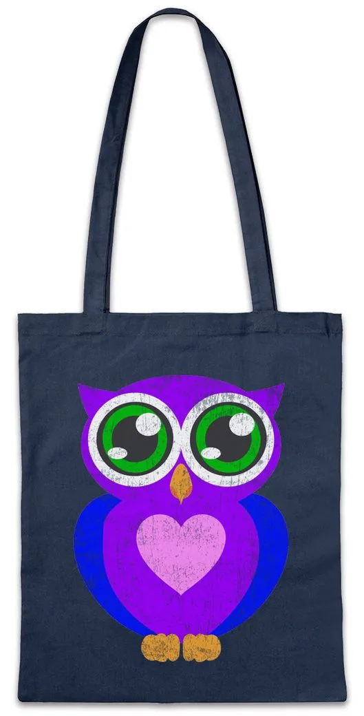 Urban Backwoods Beuteltasche Comic Owl Stofftasche Eule Cartoon Cute Hipster Indie Electro Tattoo (1-tlg), Rockabella Anime Girl Burlesk