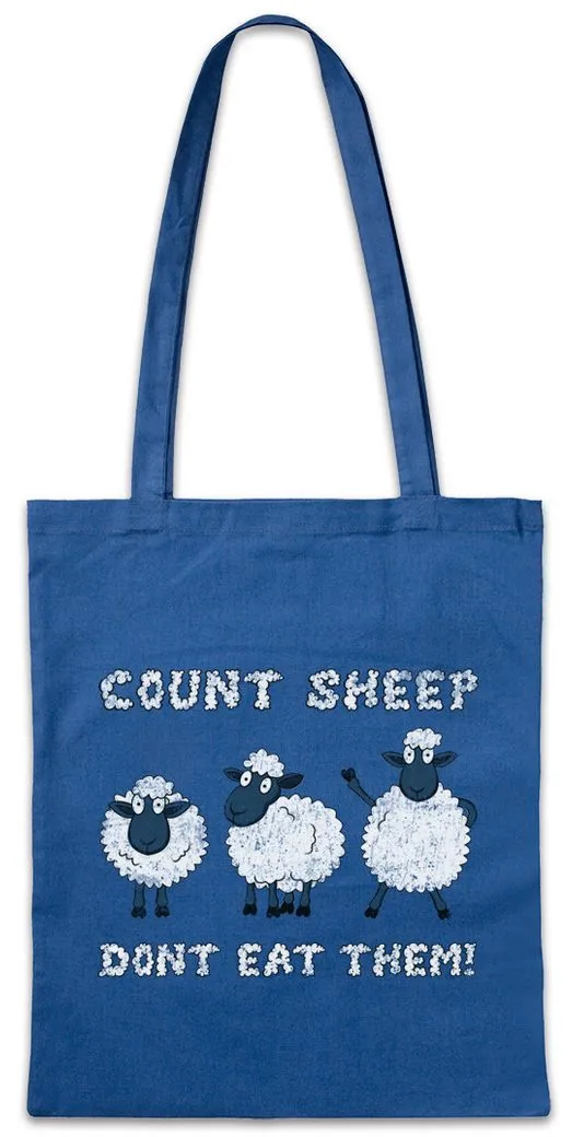 Urban Backwoods Beuteltasche Count Sheep Stofftasche Schafe Schäfchen Zählen Deichschaf Veganer (1-tlg), Animal Welfare Vegetarier Vegan