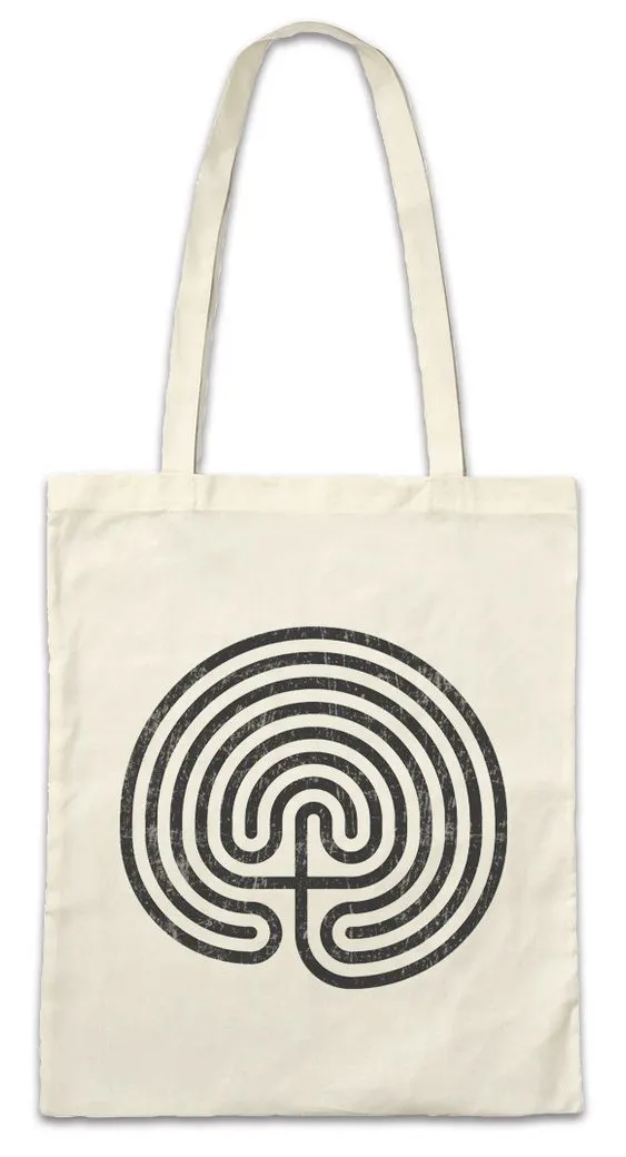 Urban Backwoods Beuteltasche Cretan Maze Stofftasche Labyrinth Esoterik Mystik Spirale Hypnose (1-tlg), Hypnotiseur Magie Magier Zauberer