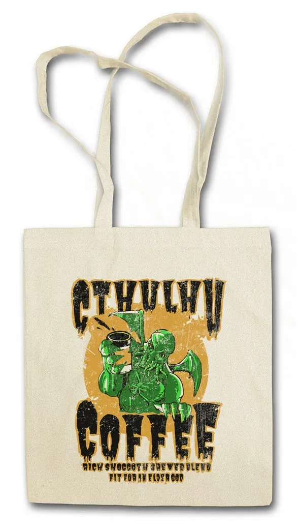 Urban Backwoods Beuteltasche Cthulhu Coffee Stofftasche Kaffee Horror Arkham H. P. Lovecraft (1-tlg), Miskatonic R´LYEH  University Antarctic