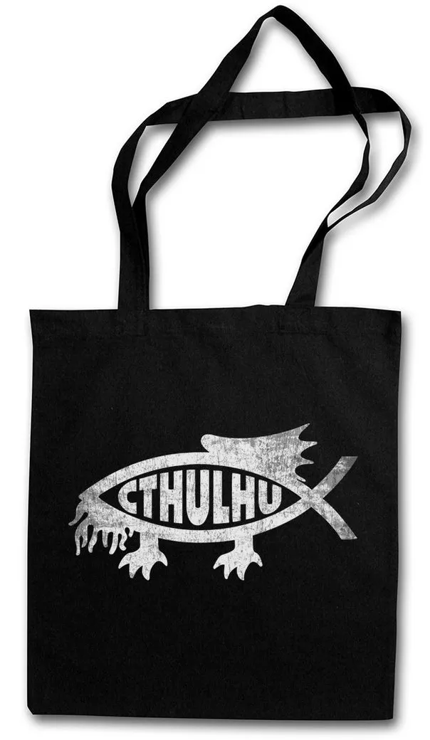 Urban Backwoods Beuteltasche Cthulhu Fish Stofftasche Ichtys Dämon Deamon Cthulhu Sign Call Monster (1-tlg), Horror Innsmouth Arkham Lovecraft