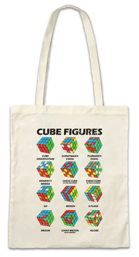 Urban Backwoods Beuteltasche Cube Figures II Stofftasche Zauberwürfel 80s Magic Speed Cubing Cuber (1-tlg), Speedcube Algorithm Cube Würfel