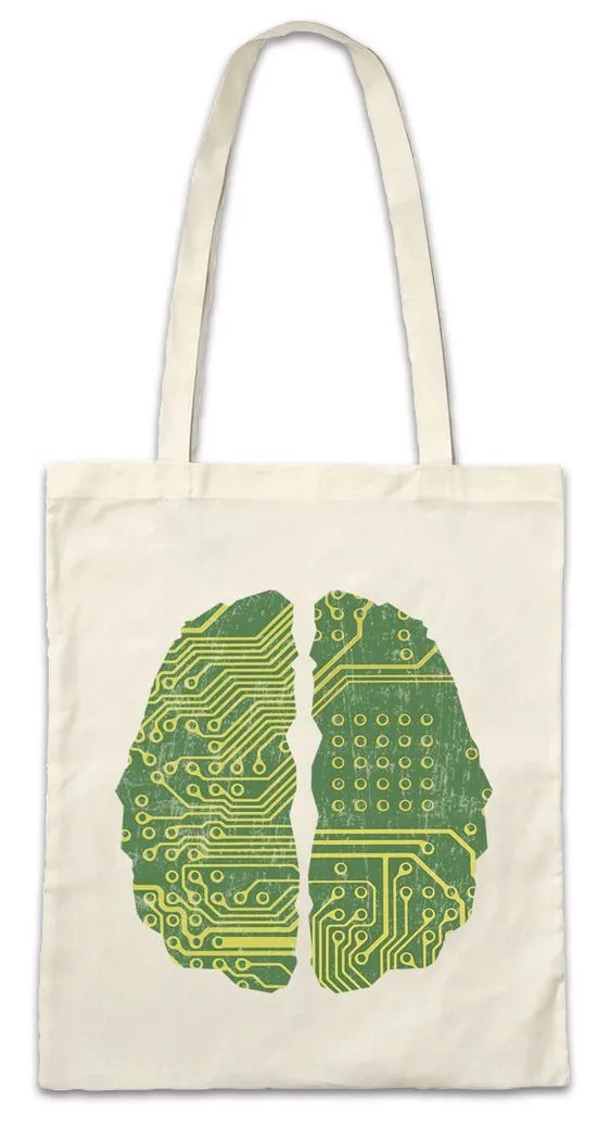 Urban Backwoods Beuteltasche Cybernetics Brain Stofftasche Techniker Elektro Engineer Kybernetik (1-tlg), Robotik Computer Science Chip