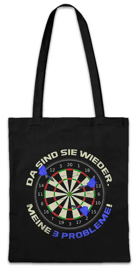 Urban Backwoods Beuteltasche Darts Probleme Stofftasche Dartscheibe Spiel Sport Hobby 180 Pfeile (1-tlg), PDC Meister Bar Fun