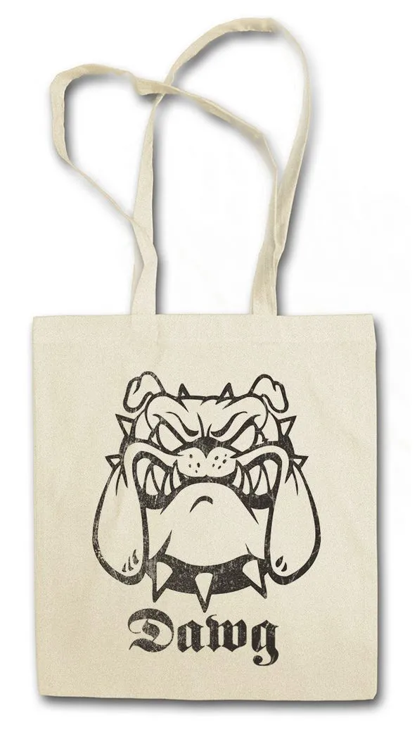 Urban Backwoods Beuteltasche Dawg Stofftasche Dog Kettenhalsband Kette Bissiger Hund Briefträger (1-tlg), Bullterier Pitbull Rottweiler Staffordshire