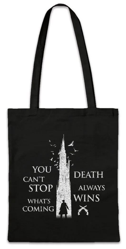 Urban Backwoods Beuteltasche Death Always Wins Stofftasche Der Dunkle Tower The Dark Turm Zeichen (1-tlg), Sign Insignia Logo Tower