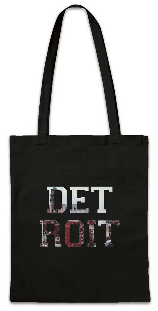 Urban Backwoods Beuteltasche Detroit Stofftasche Michigan Skyline Stadt City USA Amerika Rock US (1-tlg), Flag United States Of