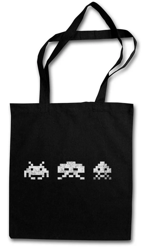 Urban Backwoods Beuteltasche Digital Invaders Stofftasche Spiel Arcade Game Retro Nerd Alien VG (1-tlg), Sprite Space 80s Eighties