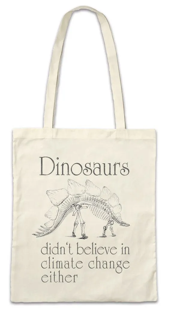 Urban Backwoods Beuteltasche Dinosaurs Climate Change Stofftasche Umweltschutz Dinosaurier Save The (1-tlg), World Green Energy Animal